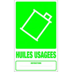 Panneau recyclage HUILES USAGEES