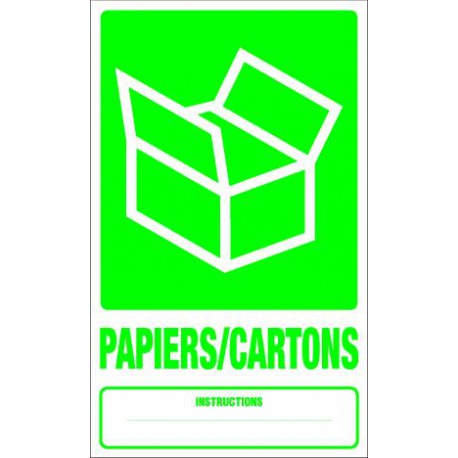 Panneau recyclage PAIERS/CARTONS