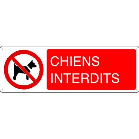 Panneau d'interdiction CHIENS INTERDITS