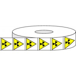 Pictogrammes adhésifs de danger matières radioactives ou radiations ionisantes