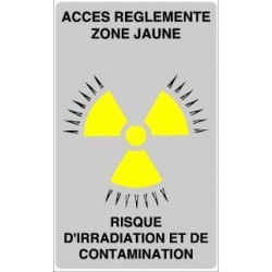 ACCES réglementé zone jaune risque d'irradiation et de contamination