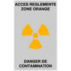 ACCES réglementé zone orange danger de contamination