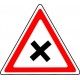 Intersection où le conducteur est tenu de céder le passage aux véhicules débouchant de la ou des routes situées à sa droite