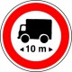 Accès interdit à tous les véhicules dont la longueur est supérieure au nombre indiqué