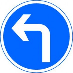 ﻿Panneaux alu Direction obligatoire à la prochaine intersection : à gauche
