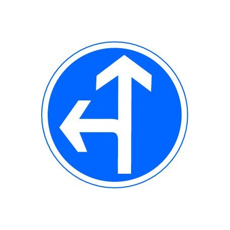 ﻿Panneaux alu Directions obligatoires à la prochaine intersection : tout droit ou à gauche