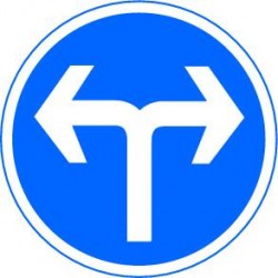 ﻿Panneaux alu Directions obligatoires à la prochaine intersection : à droite ou à gauche