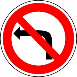 ﻿Panneaux alu Interdiction de tourner à gauche à la prochaine intersection