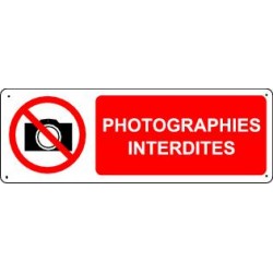 Panneau d'interdiction PHOTOGRAPHIES INTERDITES