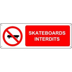 Panneau d'interdiction SKATEBOARDS INTERDITS