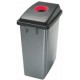 TRI SELECTIF MODULABLE - CORBEILLE 60 L + COUVERCLE ROUGE "NON RECYCLABLE"