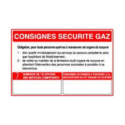 CONSIGNE SECURITE GAZ - COUPURE GAZ