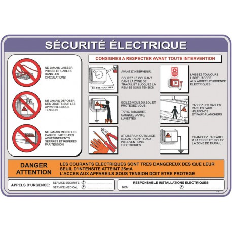 Consigne SECURITE ELECTRIQUE